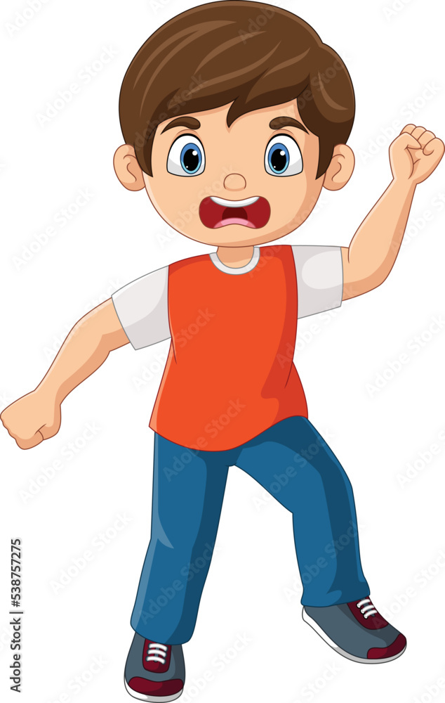 Cartoon angry little boy expression Cartoon angry little boy expression