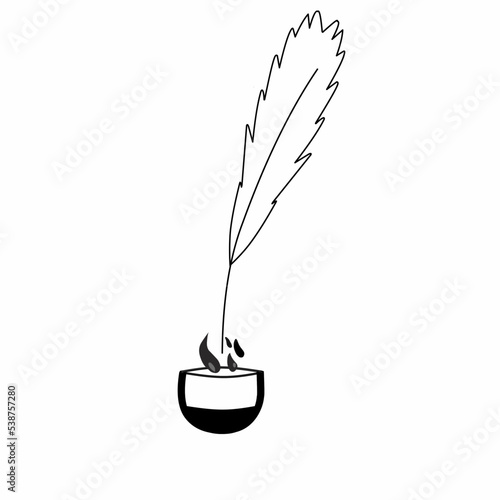 Ink bottle and quill pen