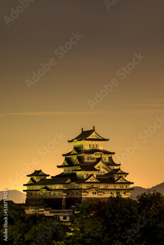 夜明け前の国宝姫路城