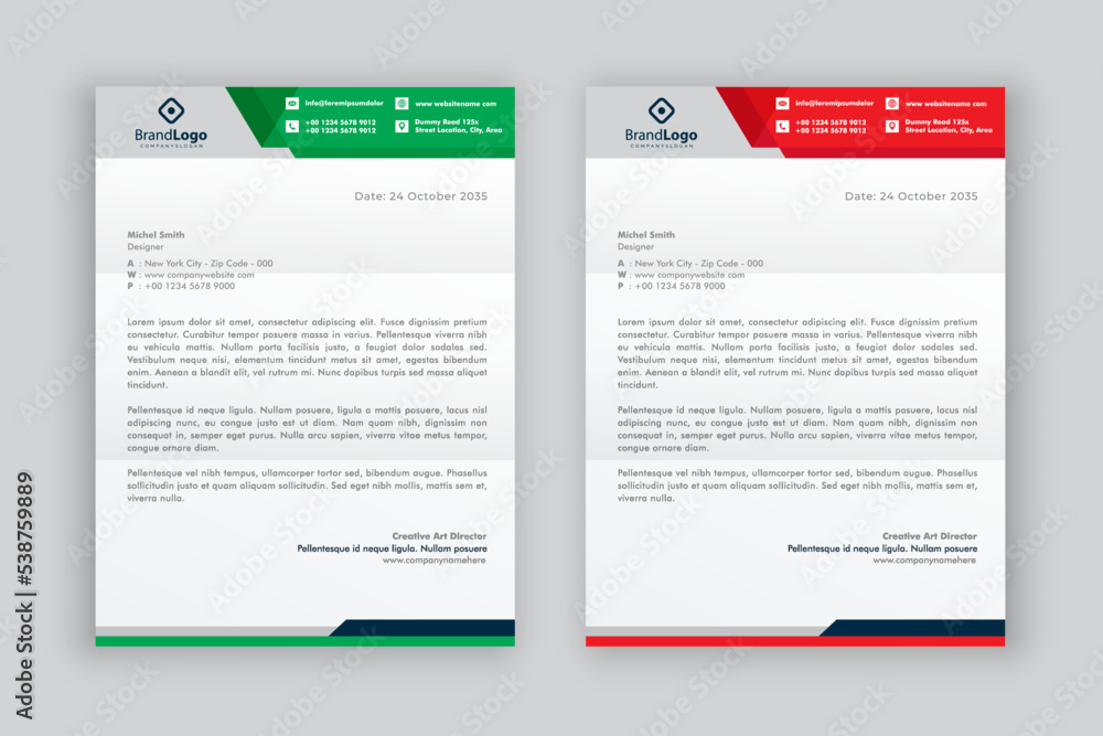 business corporate letterhead design template	