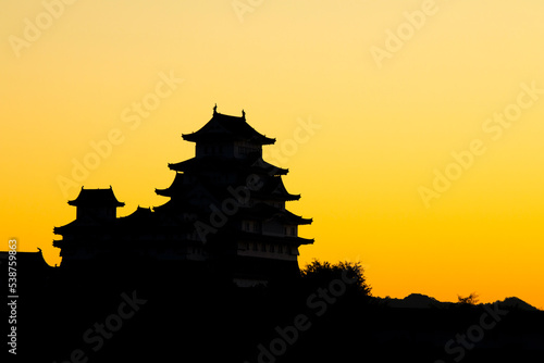 夜明け前の国宝姫路城