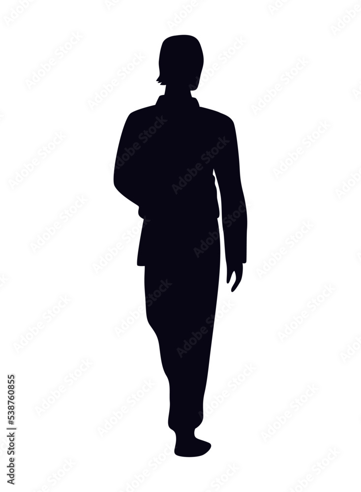 front man walking silhouette style