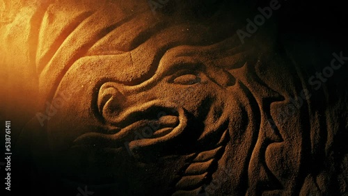 Dragon Stone Art In Sun Beam photo