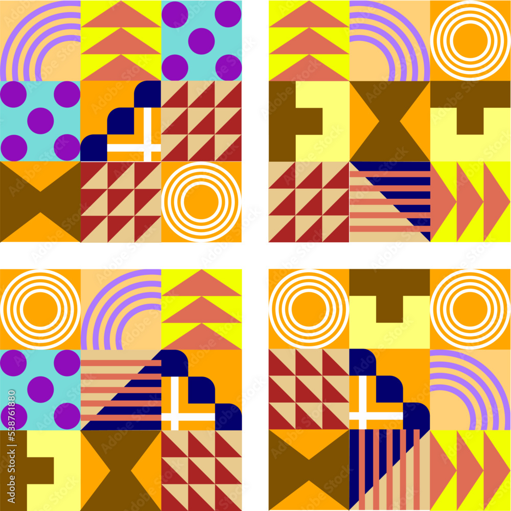 Abstract Geometric pattern background set