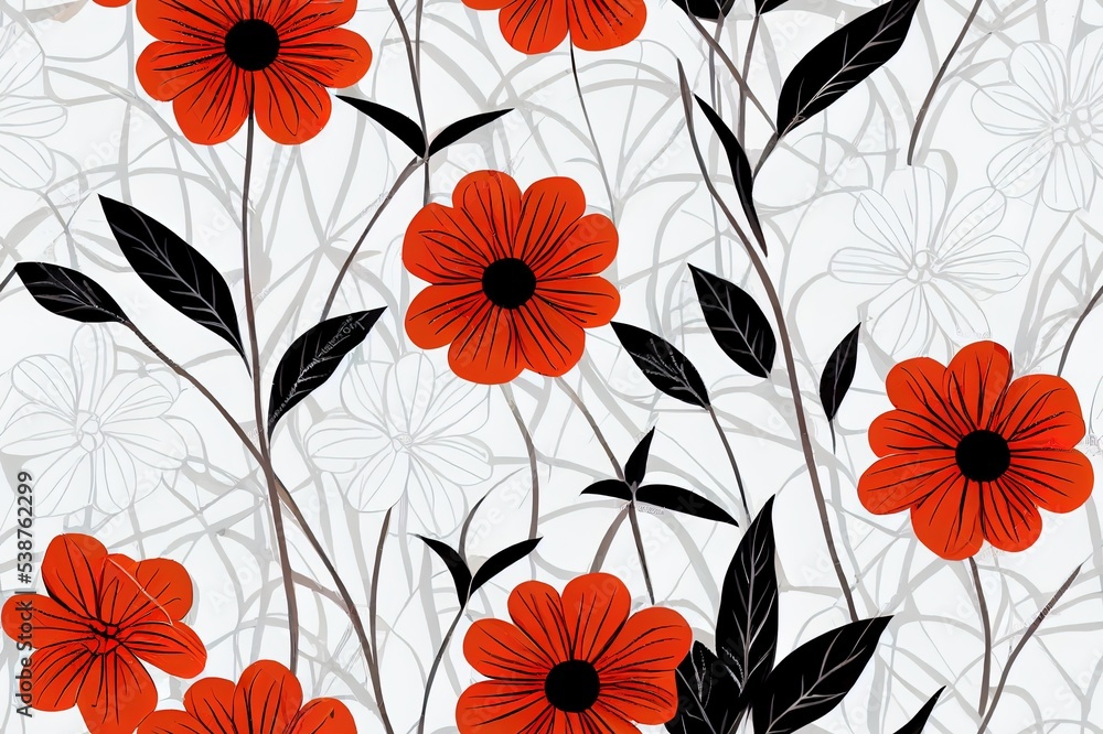 Classic Popular Flower Seamless pattern background For easy making seamless pattern use it for filling any contours