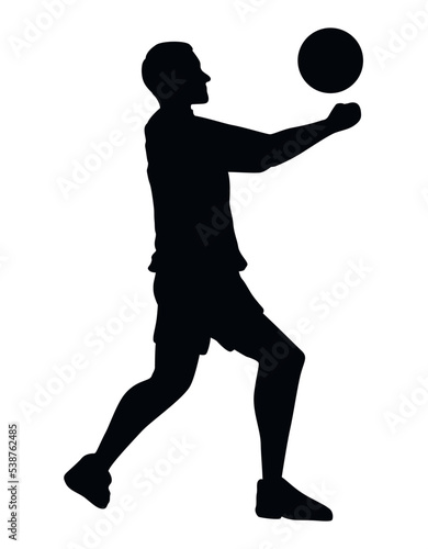 volleyball player receiving silhouette