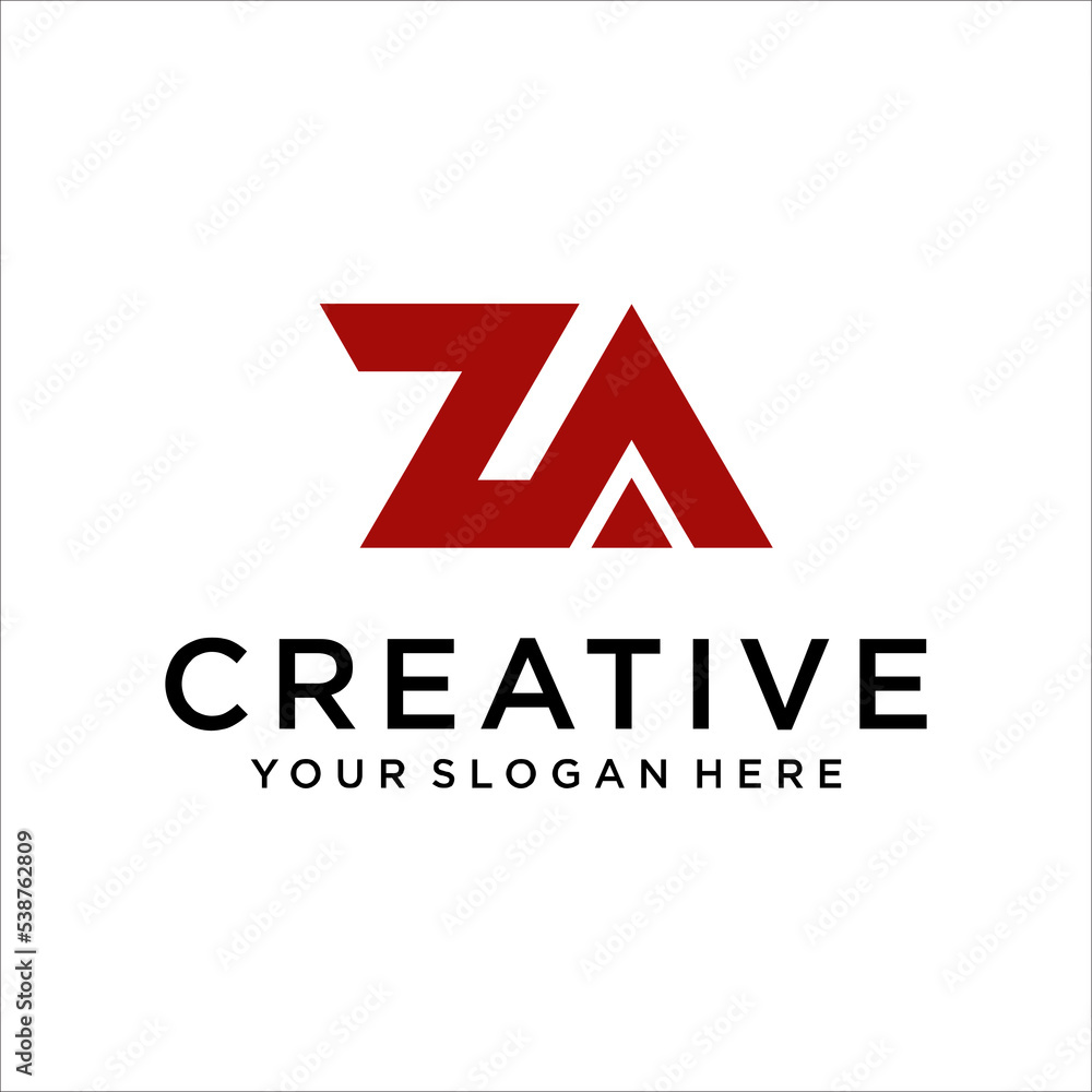 Fototapeta premium AZ, ZA Letter Logo Design Template
