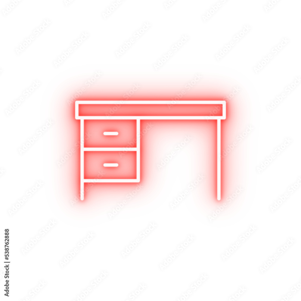office table neon icon office table neon icon