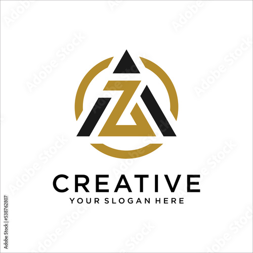 AZ, ZA Letter Logo Design Template