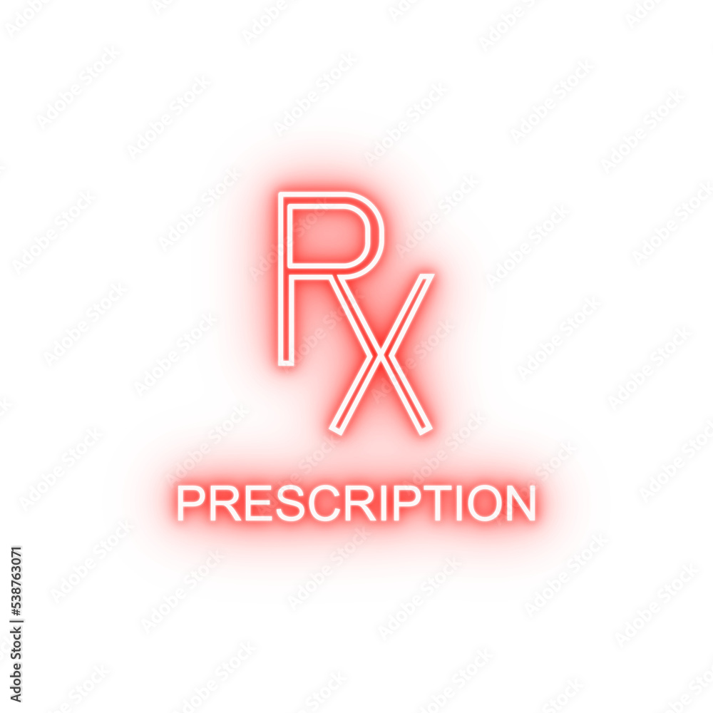 prescription line neon icon prescription line neon icon