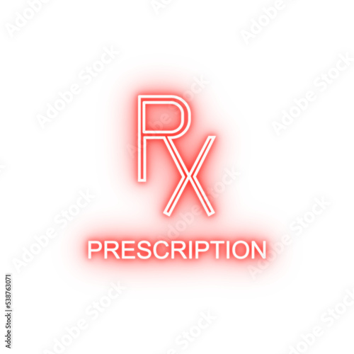 prescription line neon icon