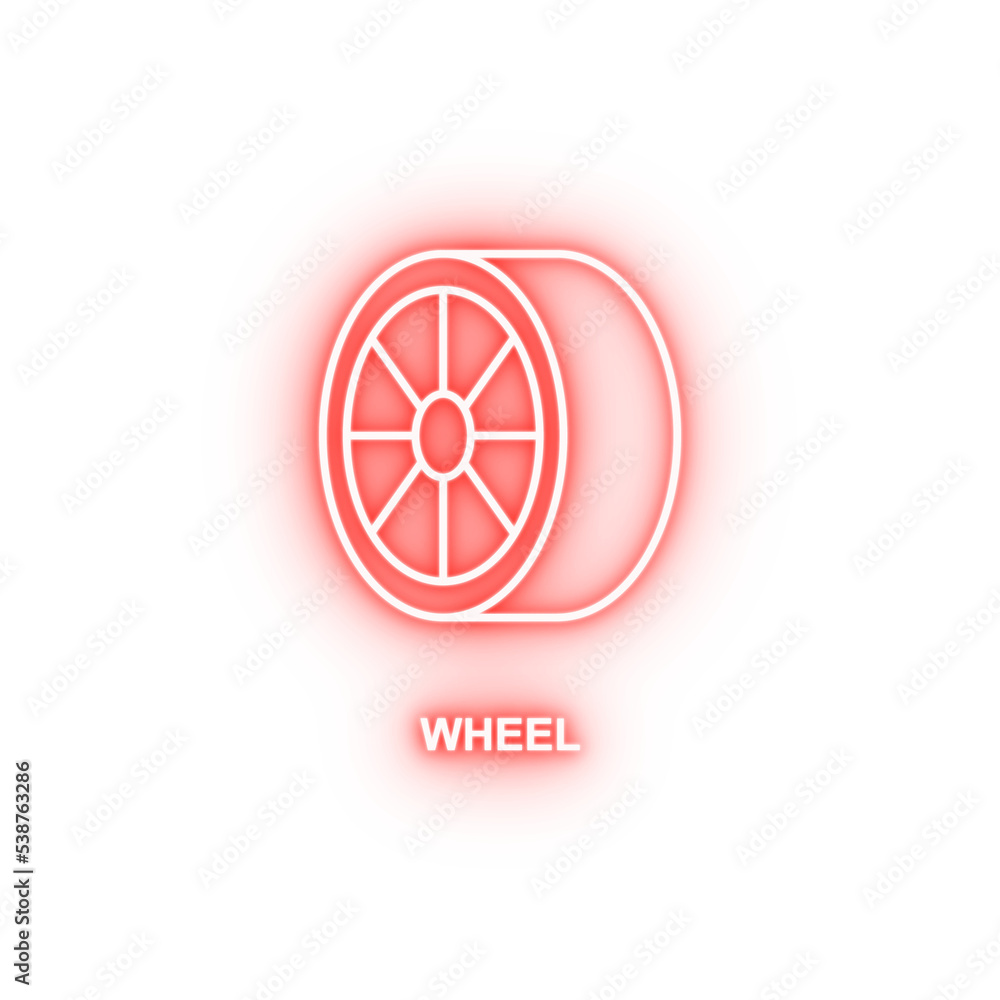 wheel neon icon