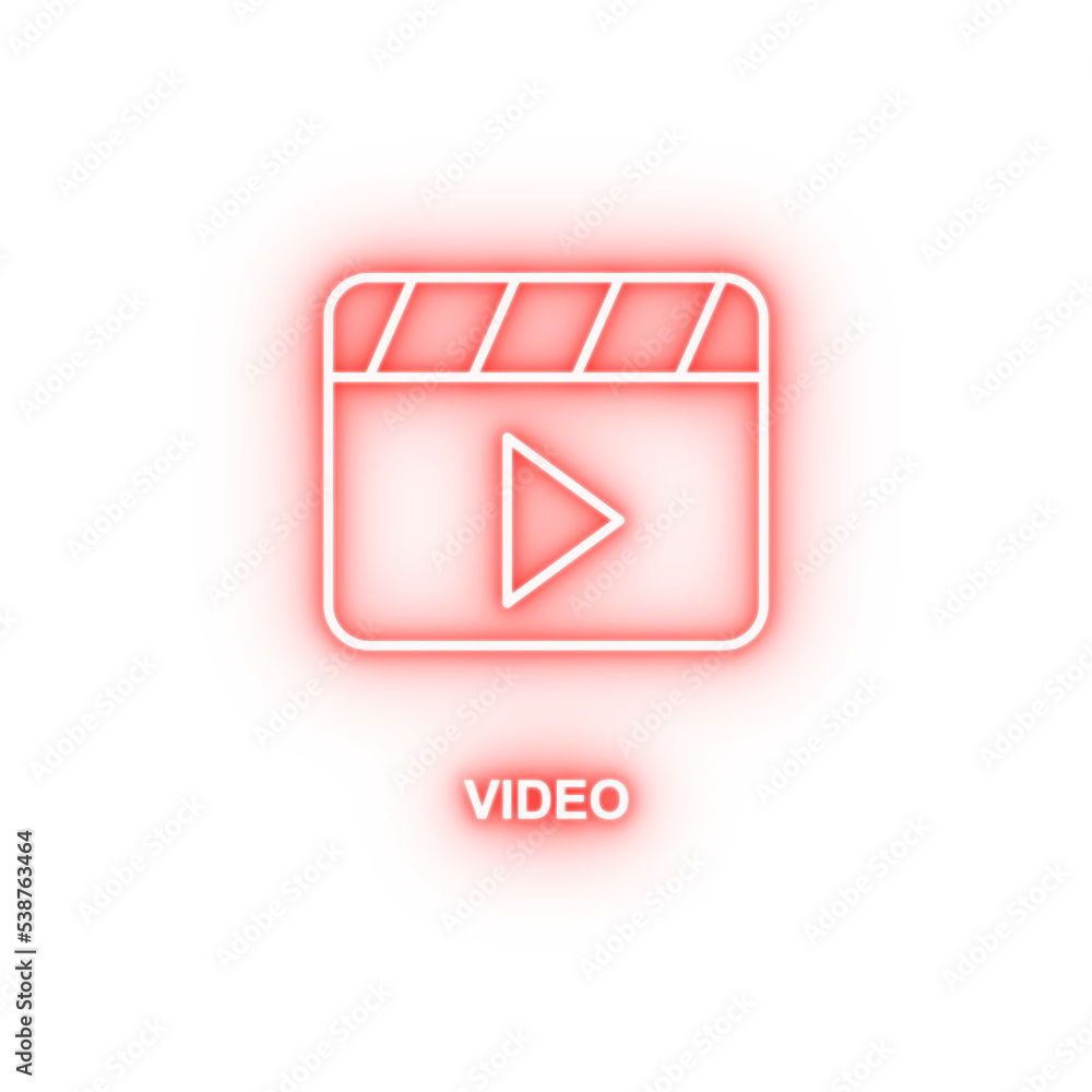 video sign neon icon video sign neon icon