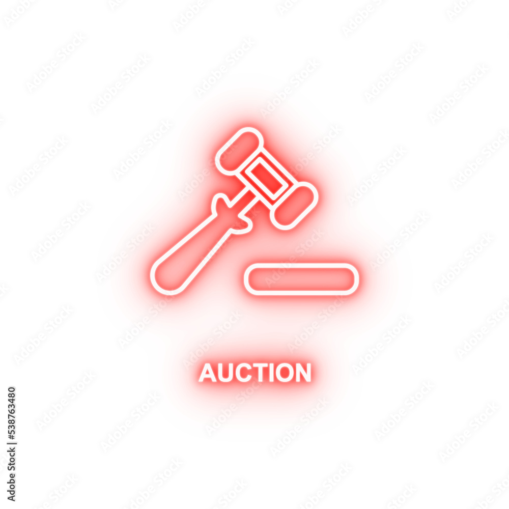 auction neon icon auction neon icon