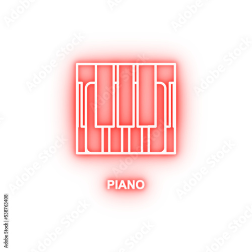 piano keys neon icon