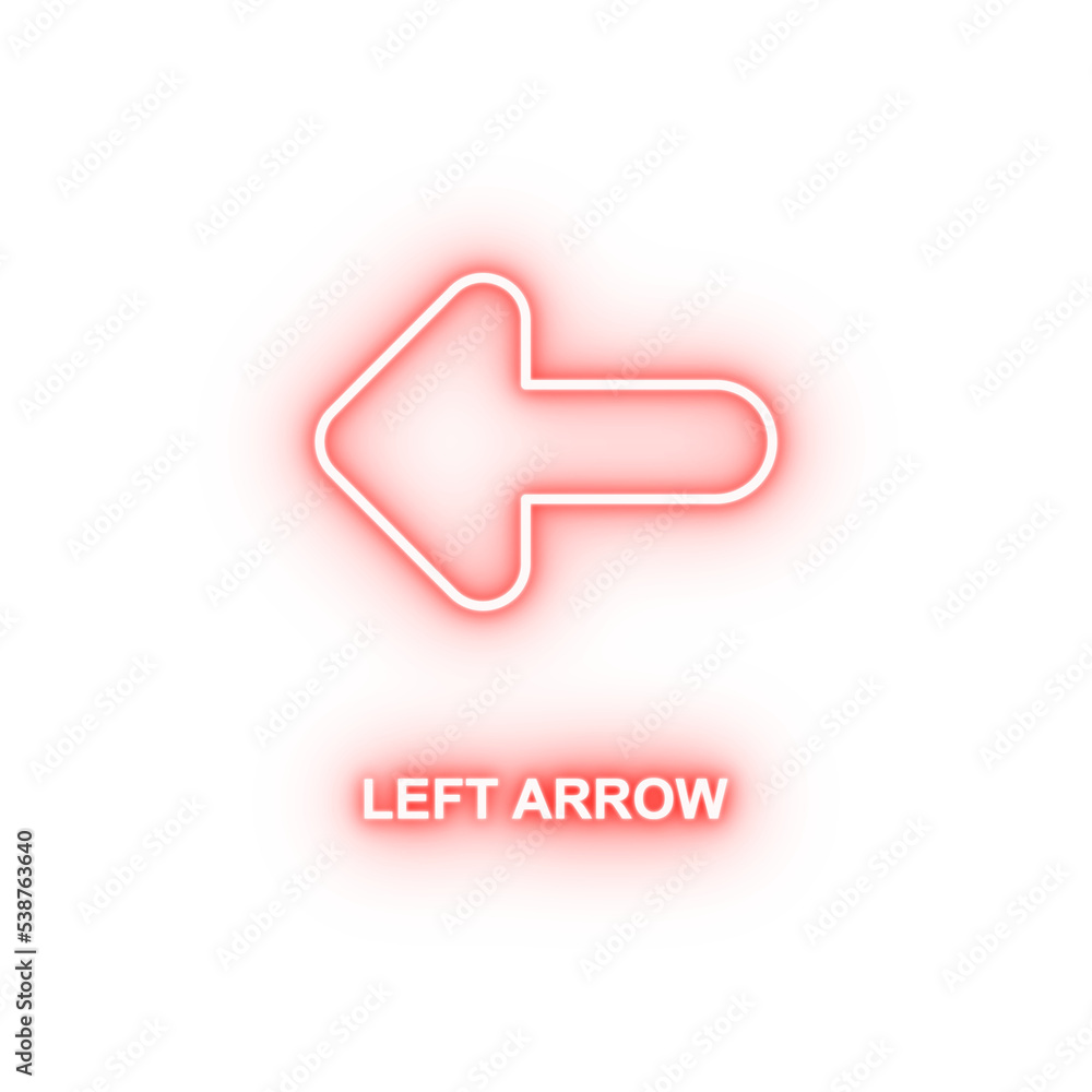 left arrow neon icon left arrow neon icon