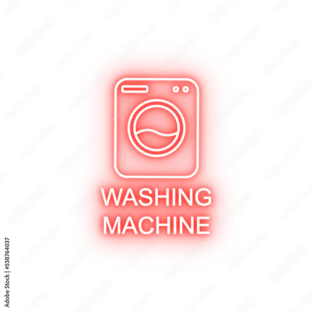 washing machine neon icon