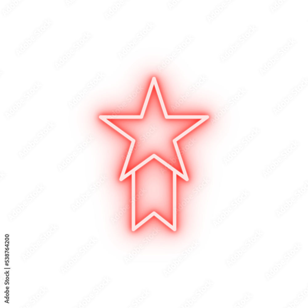 Fototapeta premium star medal neon icon