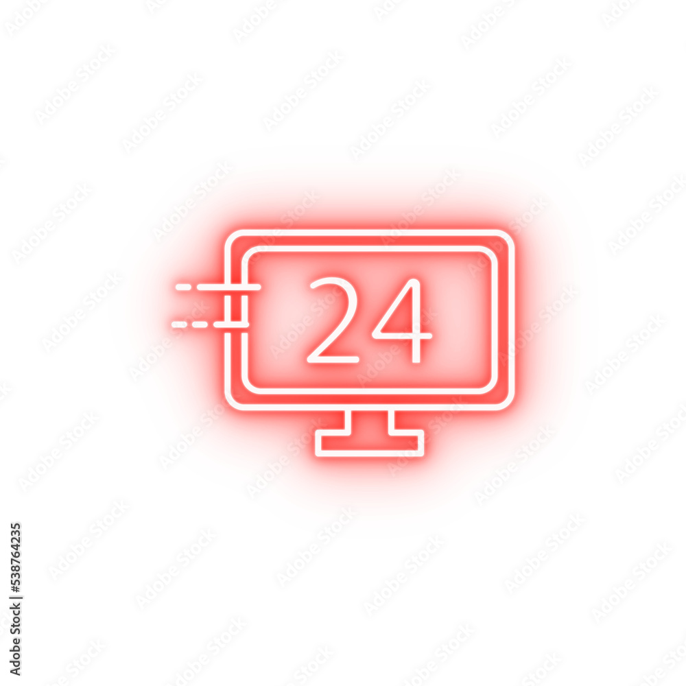 monitor and 24 neon icon monitor and 24 neon icon