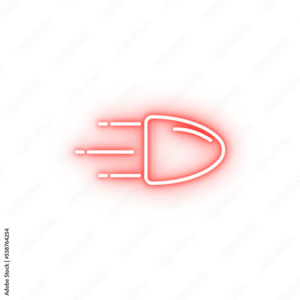 flying bullet neon icon flying bullet neon icon