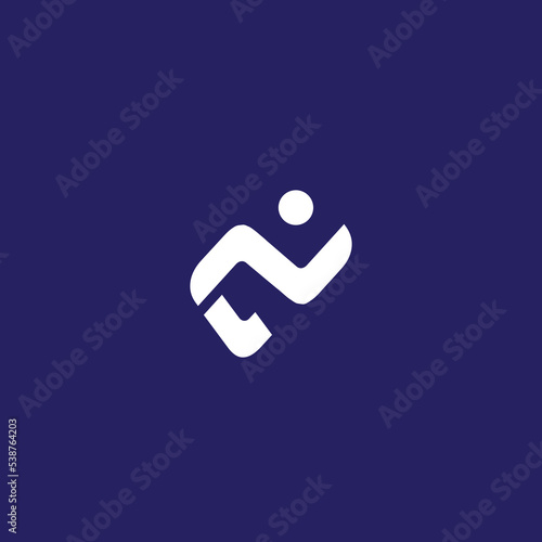 Run logo design modern creative icon letter