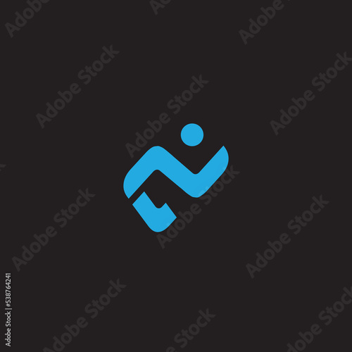 Run logo design modern creative icon letter