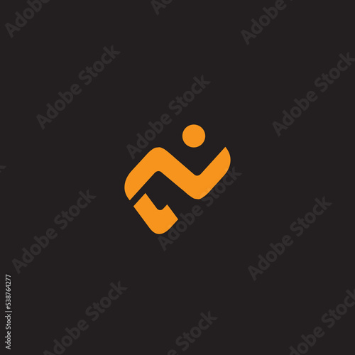 Run logo design modern creative icon letter