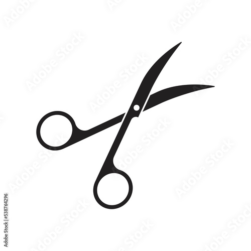 Surgical scissors icon. Element of medical instruments icon. isolated on white background. Vector illustration.