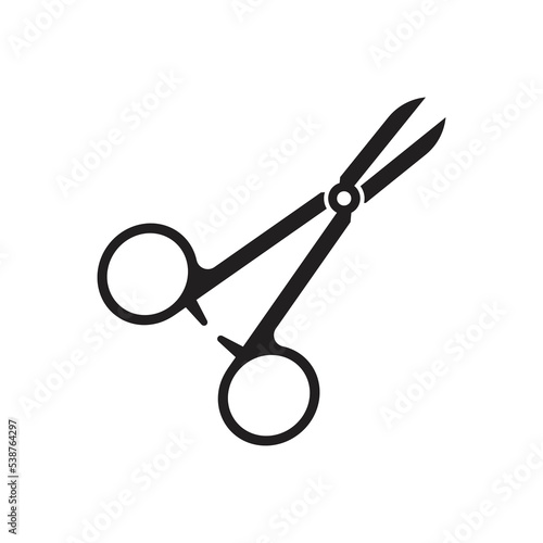 Surgical scissors icon. Element of medical instruments icon. isolated on white background. Vector illustration.