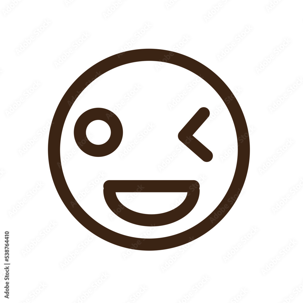 laugh smile wink outline icon