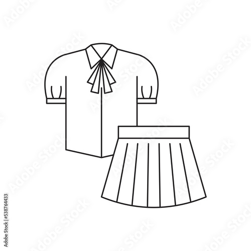 School uniform icon design. girl school dress vector icon for web design isolated on white background. vector illustration