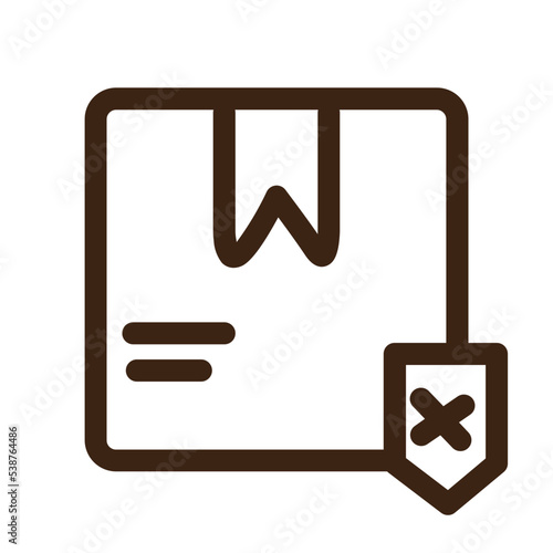 package shipping unsafe outline icon