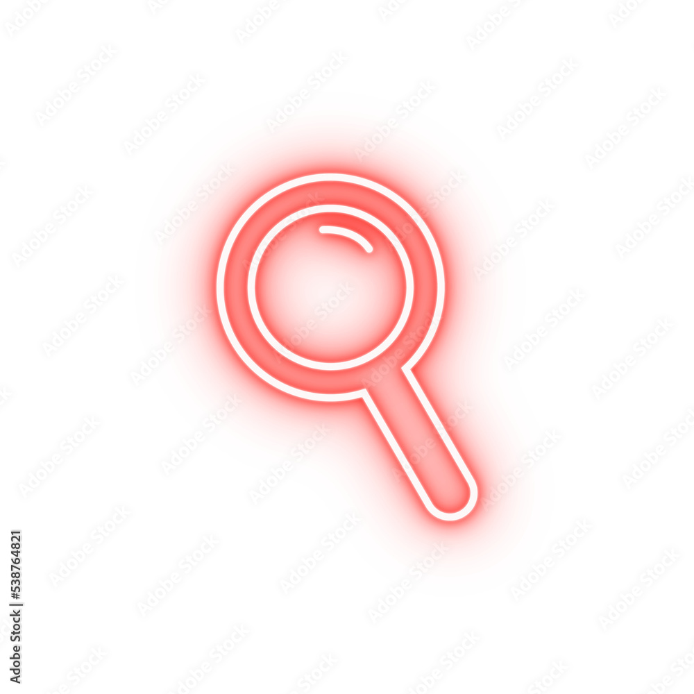 magnifier outline neon icon magnifier outline neon icon