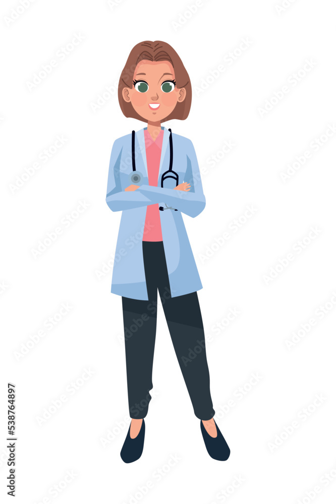 blond female professional doctor