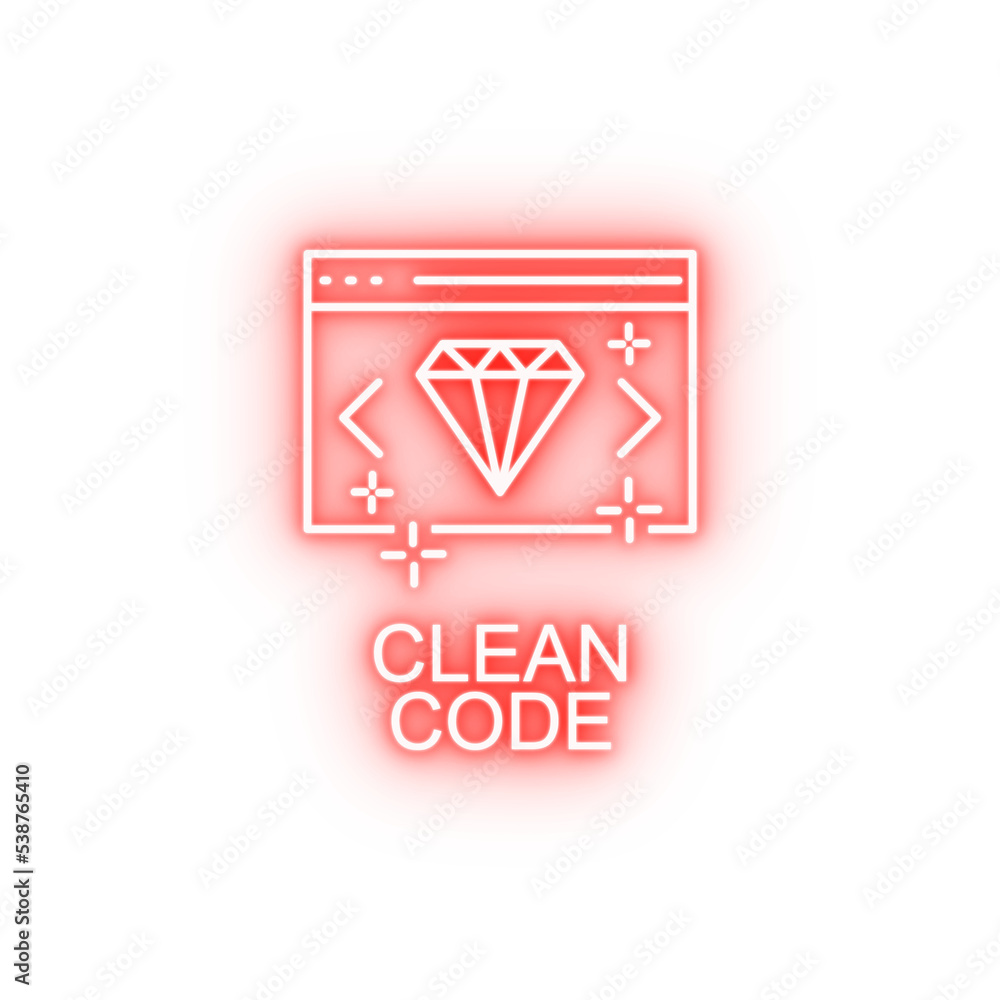 clean web code neon icon clean web code neon icon