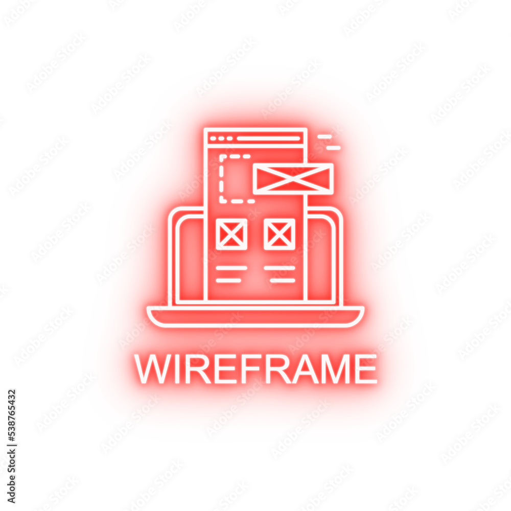 wireframe neon icon