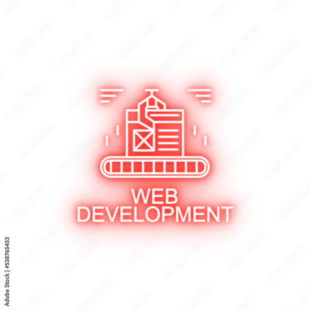 web development neon icon web development neon icon