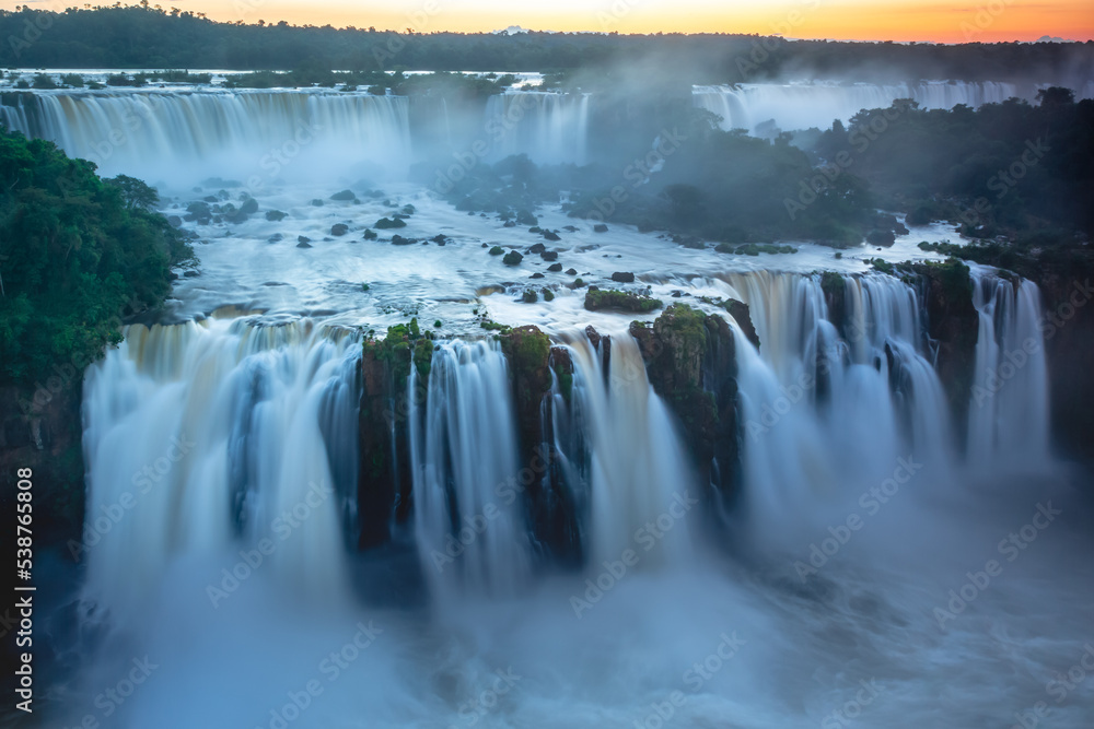 Fototapeta premium Iguazu Falls dramatic landscape, view from Argentina side, South America