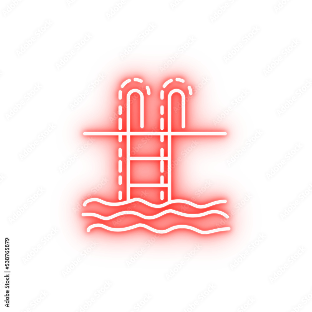 stairs to the pool dusk style neon icon stairs to the pool dusk style neon icon