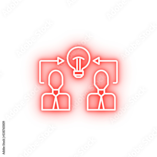 Creative businessman idea neon icon