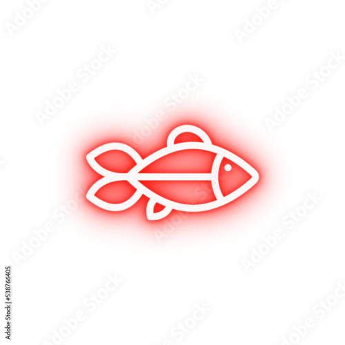 Fish neon icon