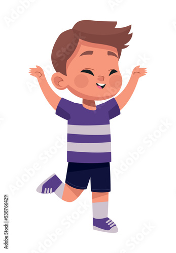 happy little boy celebrating