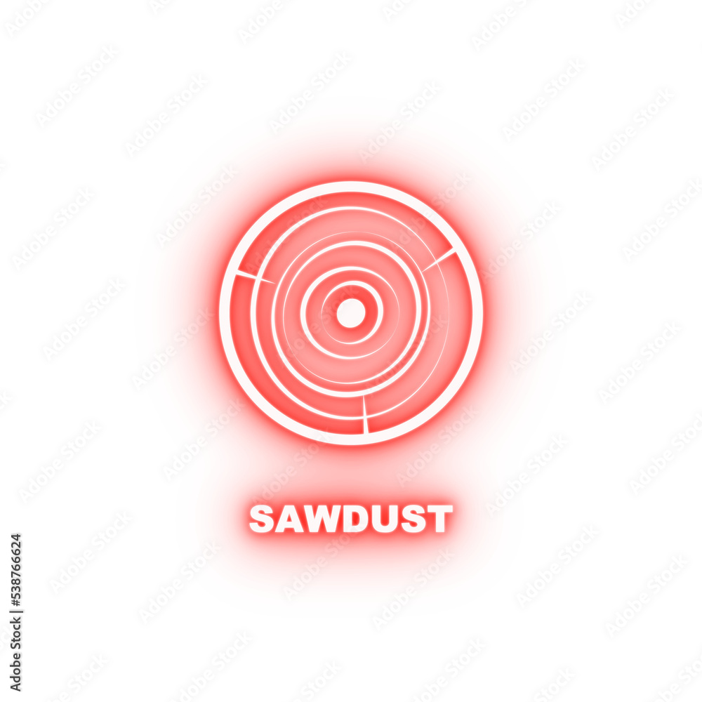 Sawdust neon icon Sawdust neon icon