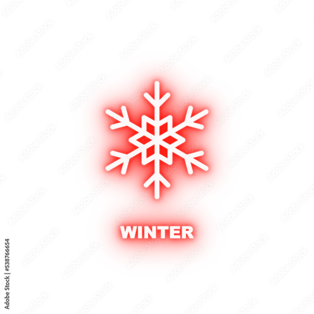 Winter neon icon Winter neon icon