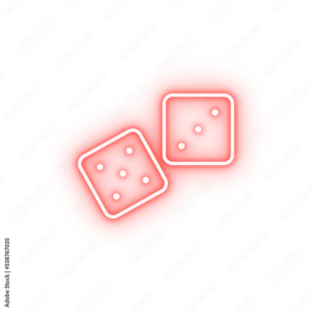 Dice game pirate neon icon Dice game pirate neon icon