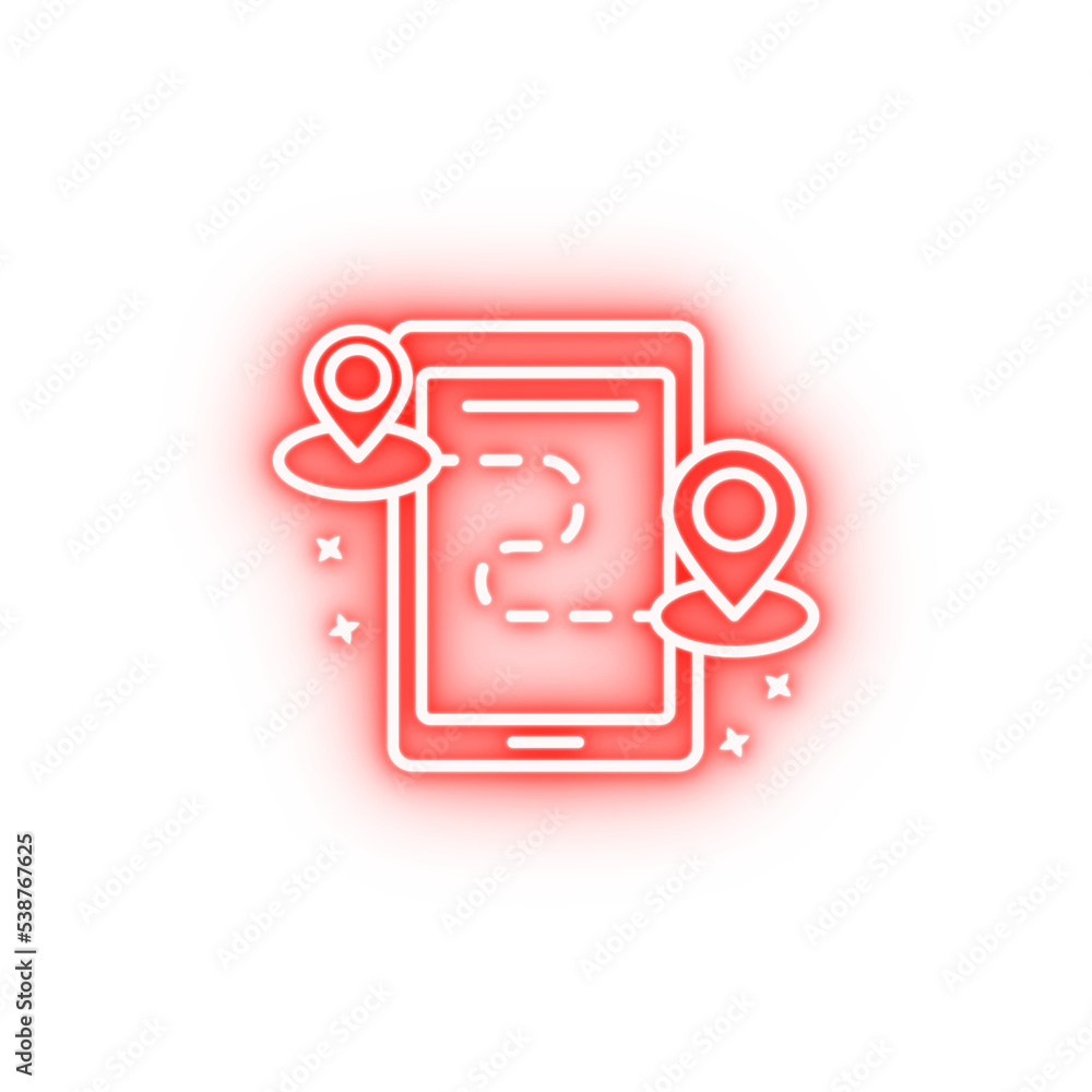 Map phone gps neon icon Map phone gps neon icon