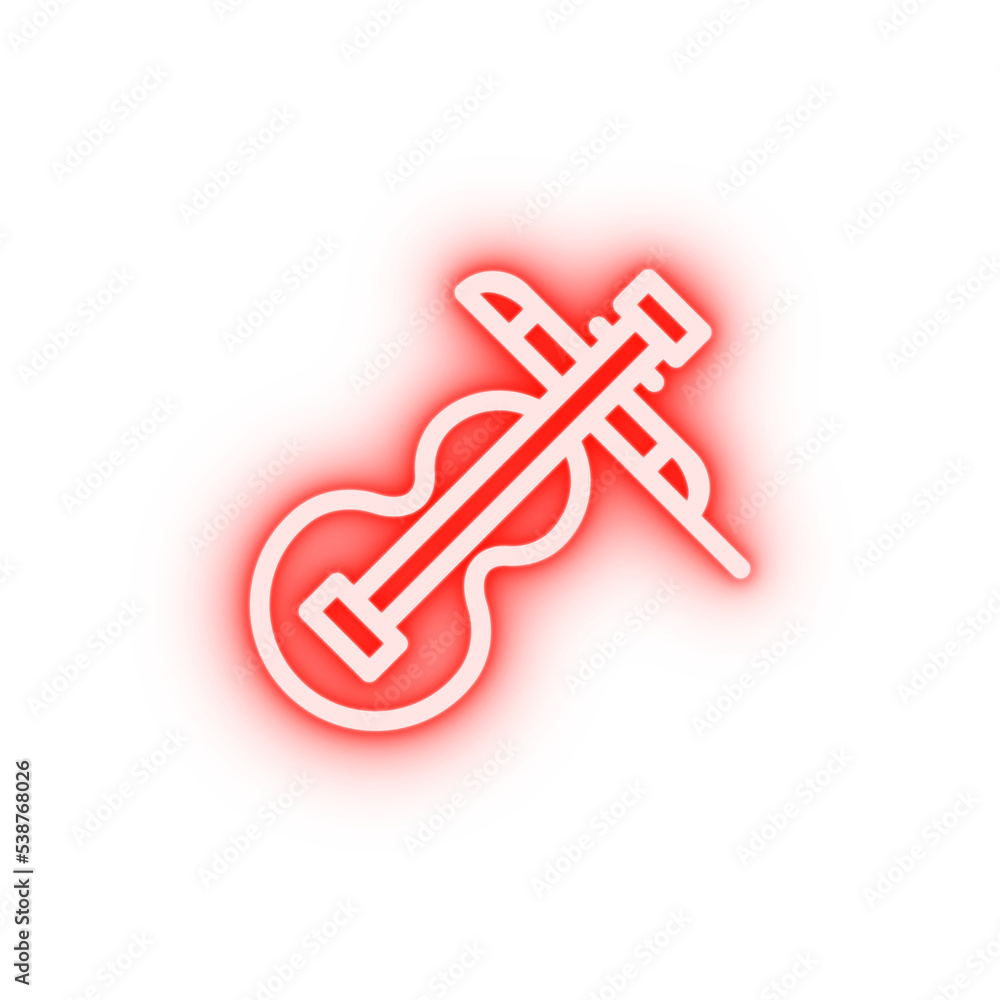 Violin instrument Italy neon icon Violin instrument Italy neon icon