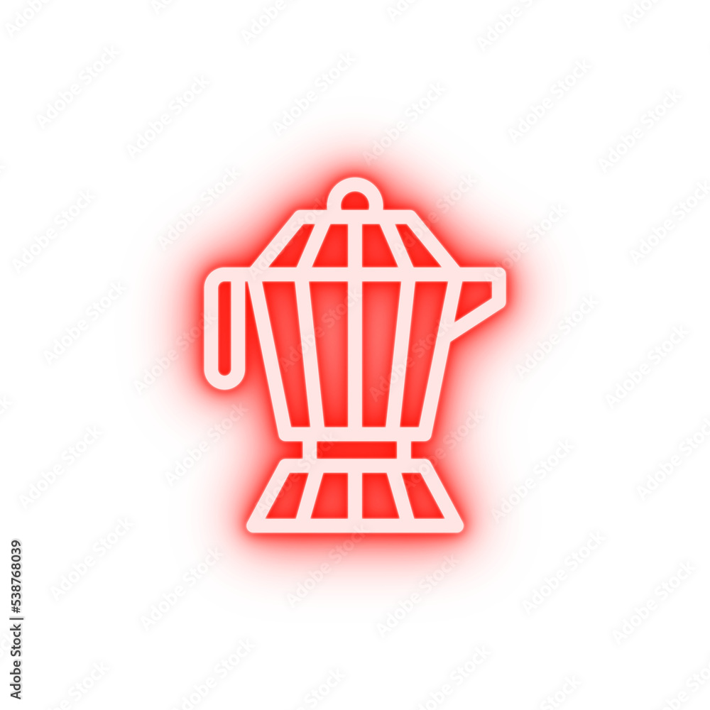 Coffee maker Italy neon icon Coffee maker Italy neon icon