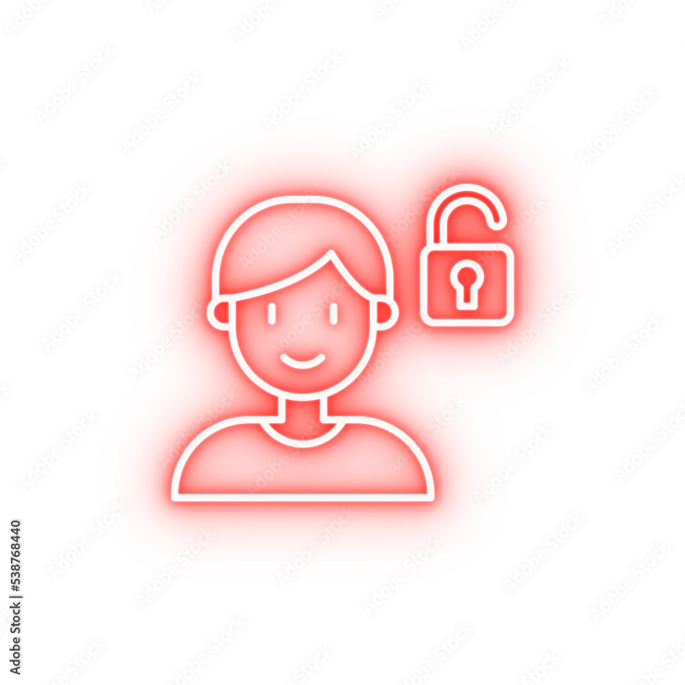 Sound recognition technology neon icon