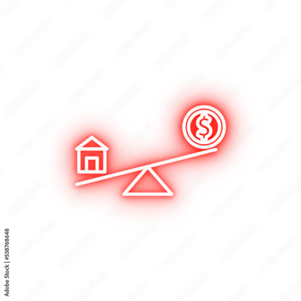 finance scales 2 colored line neon icon finance scales 2 colored line neon icon